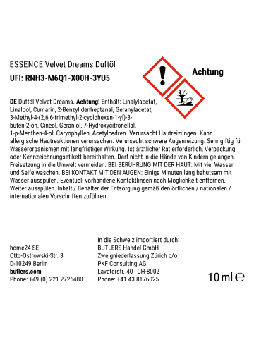 Butlers Duftöl ESSENCE Velvet Dreams in Braun