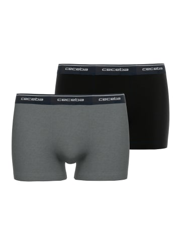 CECEBA Boxershort 2er Pack in Schwarz/Grau