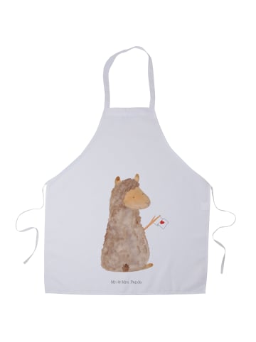 Mr. & Mrs. Panda Backschürze Alpaka Fahne ohne Spruch in Weiß