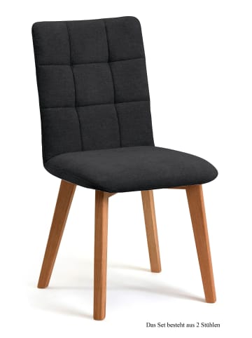 58 aufm Kessel ESSZIMMERSTUHL (2er-Set) Dareen 47x91x60 Eiche geölt/Anthrazit