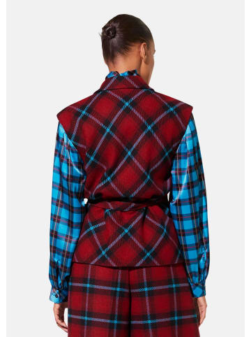 MADELEINE Karobluse mit Stehkragen in seeblau / multicolor