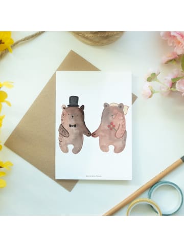 Mr. & Mrs. Panda neujahrskarte Bär Heirat ohne Spruch in Weiß