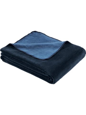 LOOKS by Wolfgang Joop Jacquard, Baumwollmischung Wohndecke in blau/marine