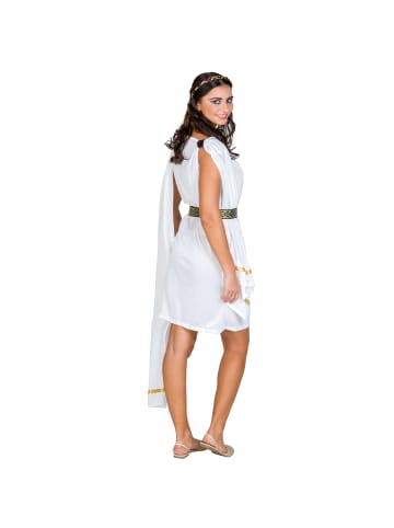 tectake Römische Toga/Antikgewand, in weiß, Kurzes Kleid, Angenähte Schärpe