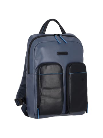 Piquadro Blue Square Revamp Rucksack RFID Leder 42 cm Laptopfach in blu-blu