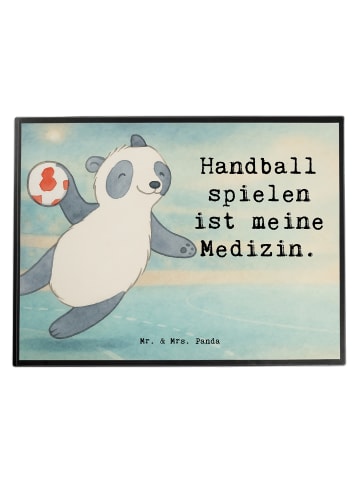 Mr. & Mrs. Panda Schreibtischmatte Panda Handball spielen Design... in Weiß