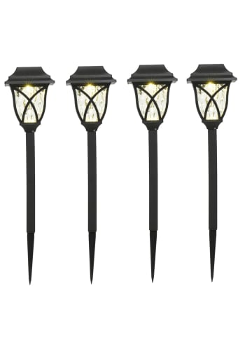MARELIDA 4x LED Solar Wegleuchte Laterne Gartenleuchte H: 33cm in schwarz