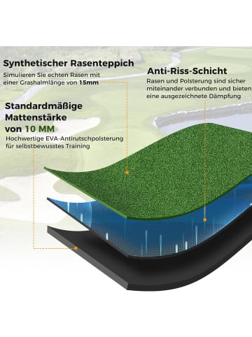 COSTWAY Golf Übungsmatte 152x92cm in Grün