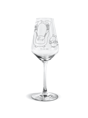 Mr. & Mrs. Panda Weinglas Pinguin & Maus Wanderer ohne Spruch in Transparent