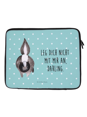 Mr. & Mrs. Panda Notebook Tasche Stinktier Angriff mit Spruch in Türkis Pastell