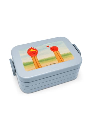 Mr. & Mrs. Panda Brotbox Streichhölzer Design ohne Spruch in Blau Pastell