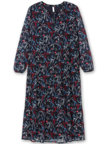 sheego Maxikleid in tiefblau-gemustert