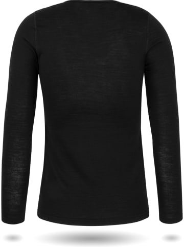 Normani Outdoor Sports Damen Merino Langarm-Shirt Mandurah in Schwarz