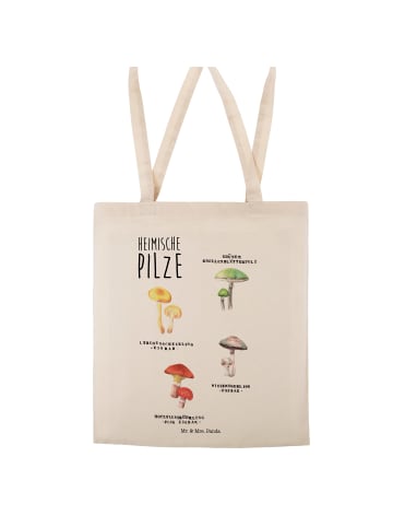 Mr. & Mrs. Panda Jutebeutel Heimische Pilze mit Spruch in Creme
