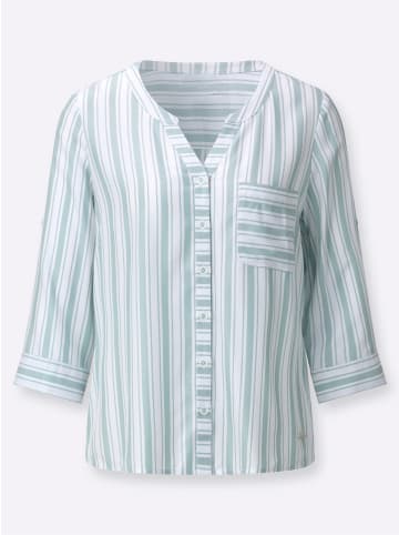 WITT WEIDEN Bluse in kalkmint-weiß-gestreift