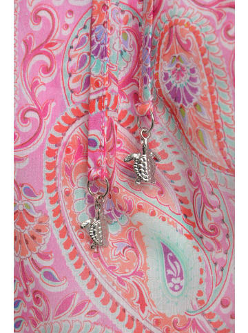Milano Italy Bluse mit Neckpanel und 3/4-Raglanärmeln in Orchid Print