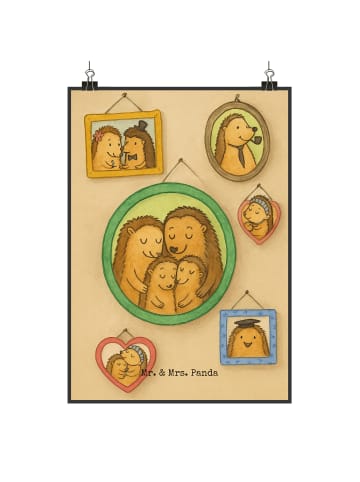Mr. & Mrs. Panda Poster Igel Familie Design ohne Spruch in Weiß
