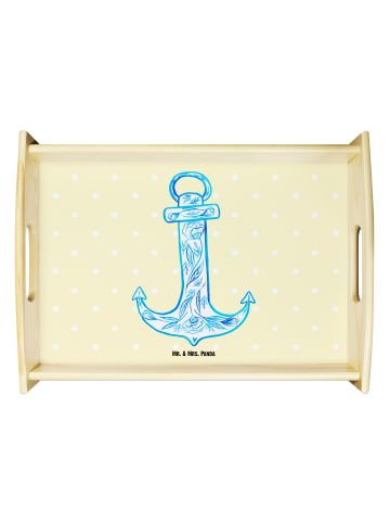 Mr. & Mrs. Panda Tablett Anker Blau ohne Spruch in Gelb Pastell