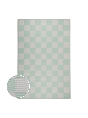 Butlers In-/Outdoorteppich COLOUR CLASH Karo in Türkis