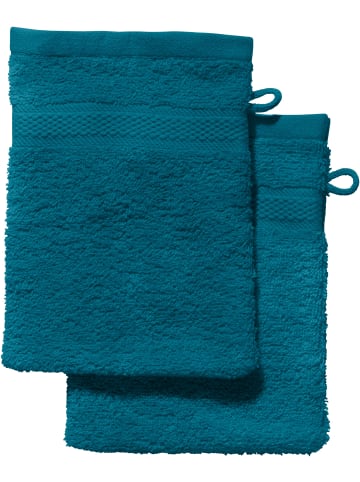 REDBEST Frottier Waschhandschuh 2er-Pack Chicago in petrol