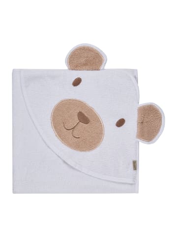 Sterntaler Motiv-Kapuzenbadetuch BÄR Bo in weiß