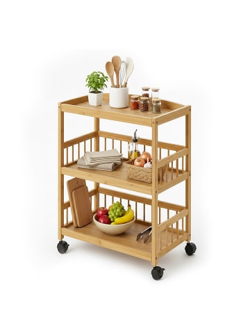 relaxdays Küchenwagen in Natur - (B)53 x (H)80 x (T)30 cm
