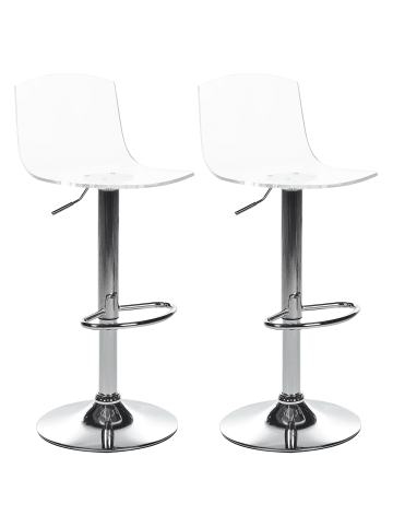Beliani 2-tlg Drehhocker IMOLA in Transparent/Silber