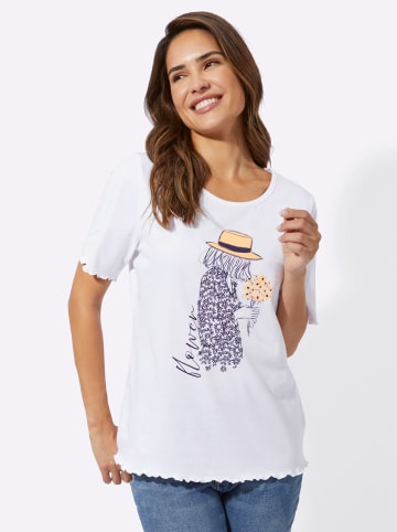 Sieh an! Kurzarmshirt in weiß-marine