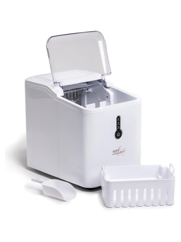 Melchioni Family CUBIK Eismaschine – Kompressor, 12 kg Eis pro Tag, 1,5 L Wassertank in weiß