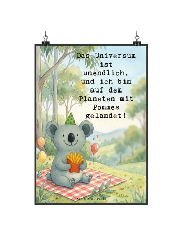 Mr. & Mrs. Panda Poster Koala Pommes Design mit Spruch in Weiß