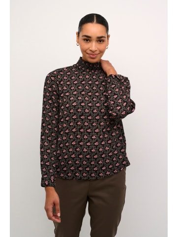 Kaffe Bluse langarm KAamber Regular fit in Black_Rosa Flowers
