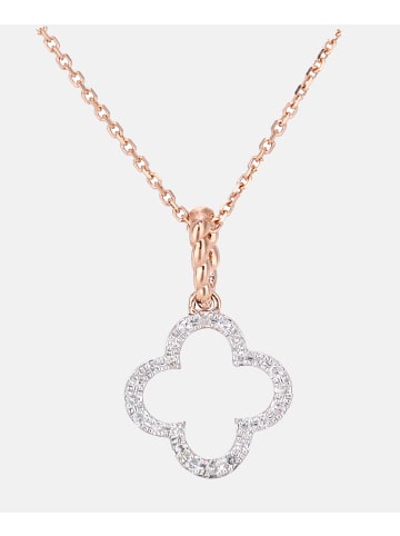 Diamant L'éternel Halskette mit Anhänger aus 375 Roségold mit Diamant Blumen-Design in Roségold