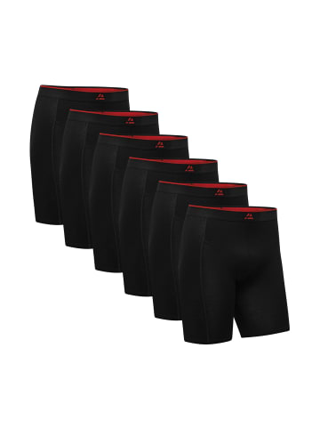 DANISH ENDURANCE Boxershorts Bamboo Extra Long Trunks in schwarz/rot