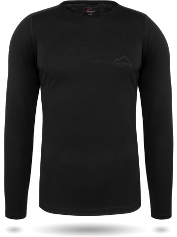 Normani Outdoor Sports Herren Merino Langarm Melbourne in Schwarz