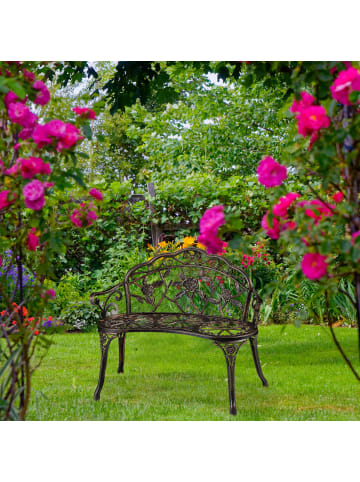 relaxdays Gartenbank in Bronze - (B)99 x (H)78 x (T)52 cm