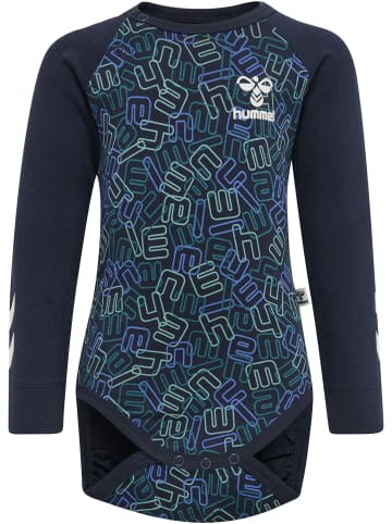 Hummel Druckknopf Strampler Raglanärmel Hmlolly Lebensstil Jungen in BLACK IRIS