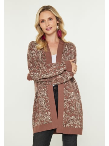 VIRITA Women Cardigan in Camel Multicolor