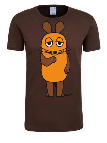 Logoshirt Print T-Shirt Die Sendung mit der Maus in braun