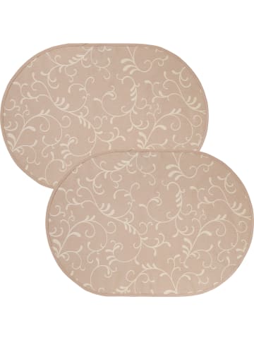 Erwin Müller Baumwollmischung Tischset 2er-Pack Essen in taupe