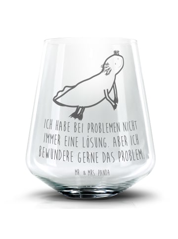 Mr. & Mrs. Panda Glasbecher Axolotl Schwimmen mit Spruch in Transparent