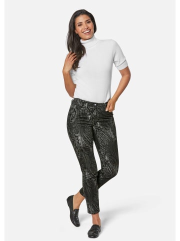 MADELEINE Schlanke Hose mit Paisley-Print, Stretch in grau / multicolor