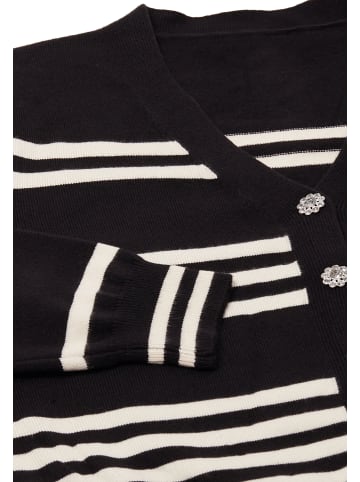 zitha Damen Strickjacke in Schwarz Wollweiss