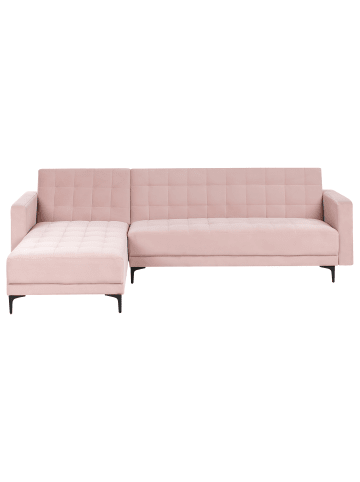 Beliani 2-tlg Ecksofa ABERDEEN in Rosa/Schwarz