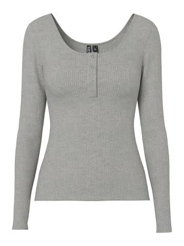 Pieces Oberteil mit langen Ärmeln in Medium Grey Melange