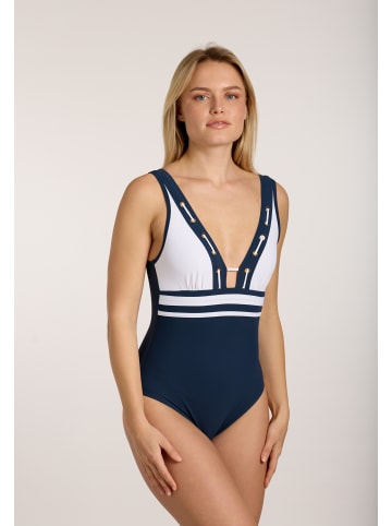 SUNFLAIR Badeanzug in blau/weiß