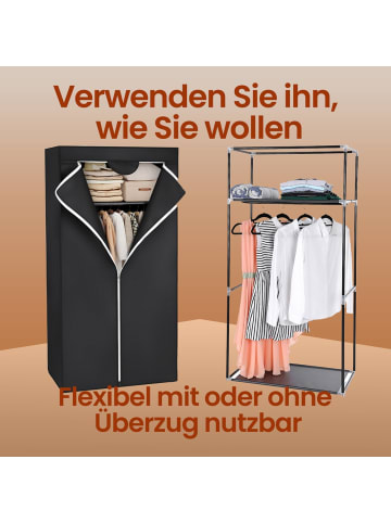 SONGMICS Kleiderschrank Rylan in Schwarz - (B)45 x (H)160 x (T)75 cm