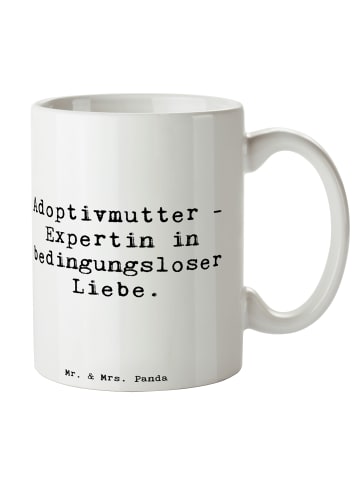 Mr. & Mrs. Panda Tasse Adoptivmutter Expertin mit Spruch in Weiß