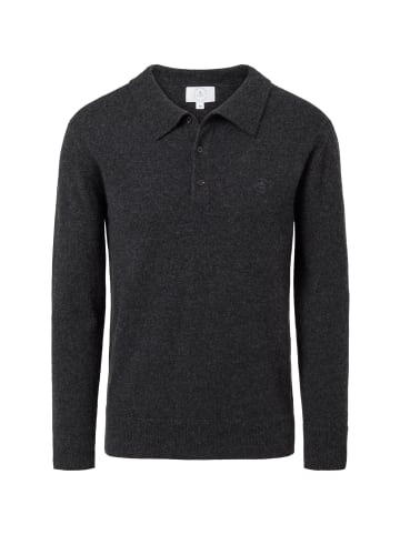 CASH-MERE.CH Poloshirt Langarm in Dunkel Anthrazit