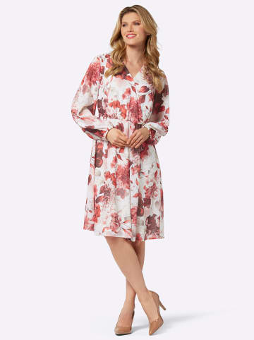 Sieh an! Druck-Kleid in champagner-burgund-bedruckt