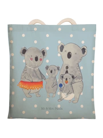 Mr. & Mrs. Panda Einkaufstasche Koala Familie ohne Spruch in Blau Pastell